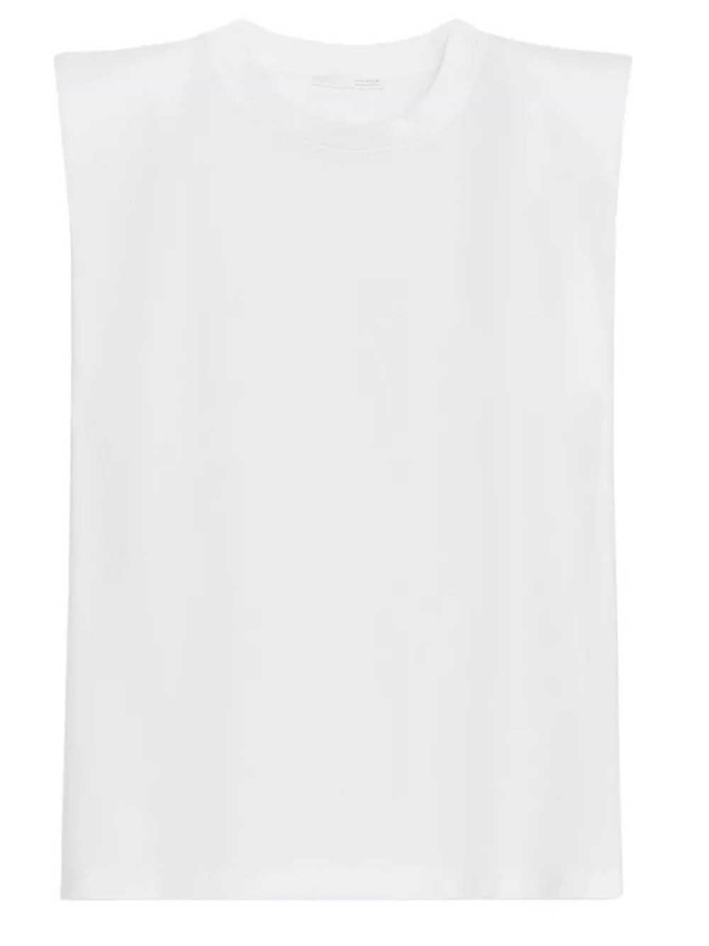 Zara White Padded-Shoulder Tank Top